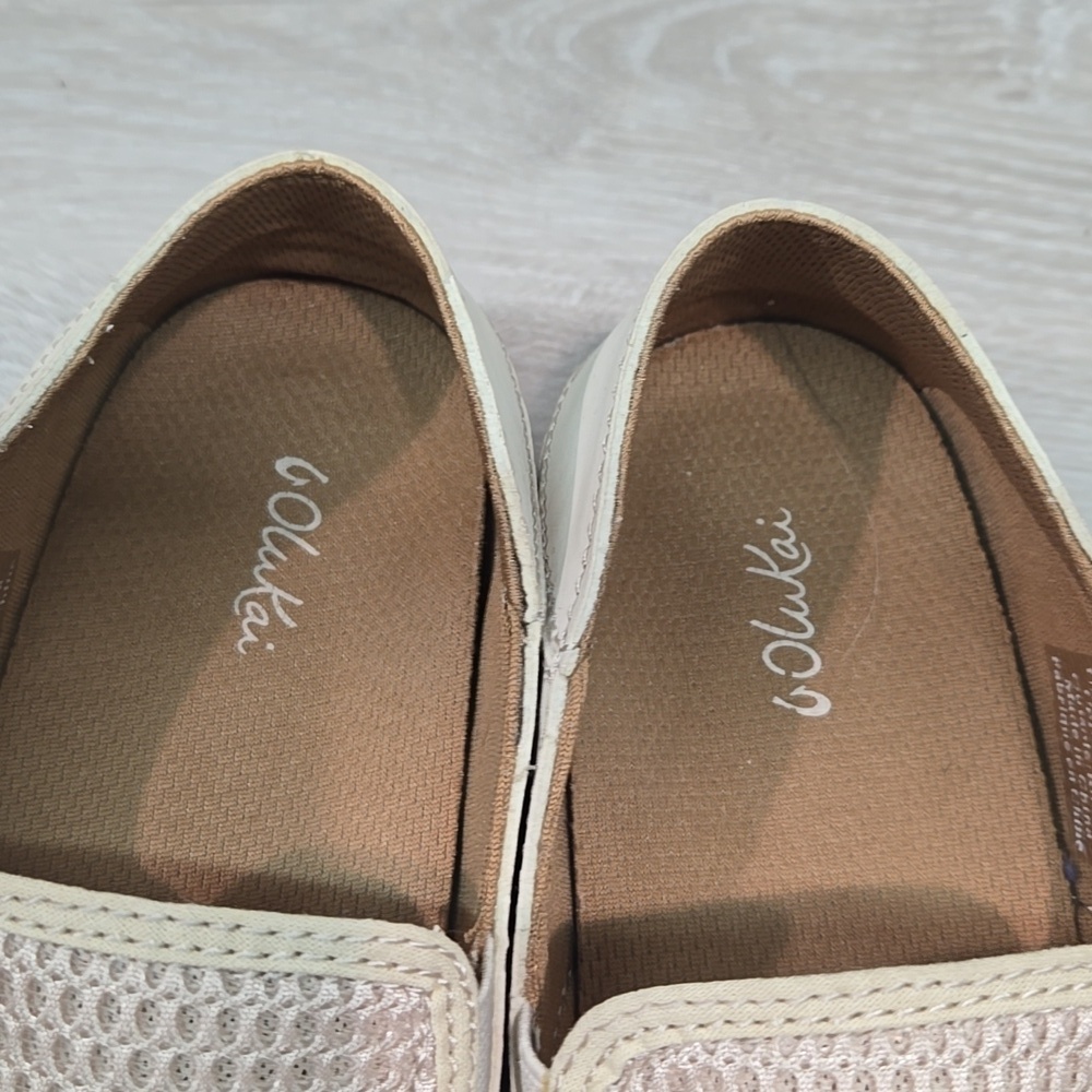 Olukai Women Pehuea Comfort Slip-On Sneakers in Light Beige Shoes Sz 8.5 - Picture 4 of 11